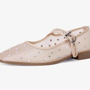 NUDE MESH MARYJANES